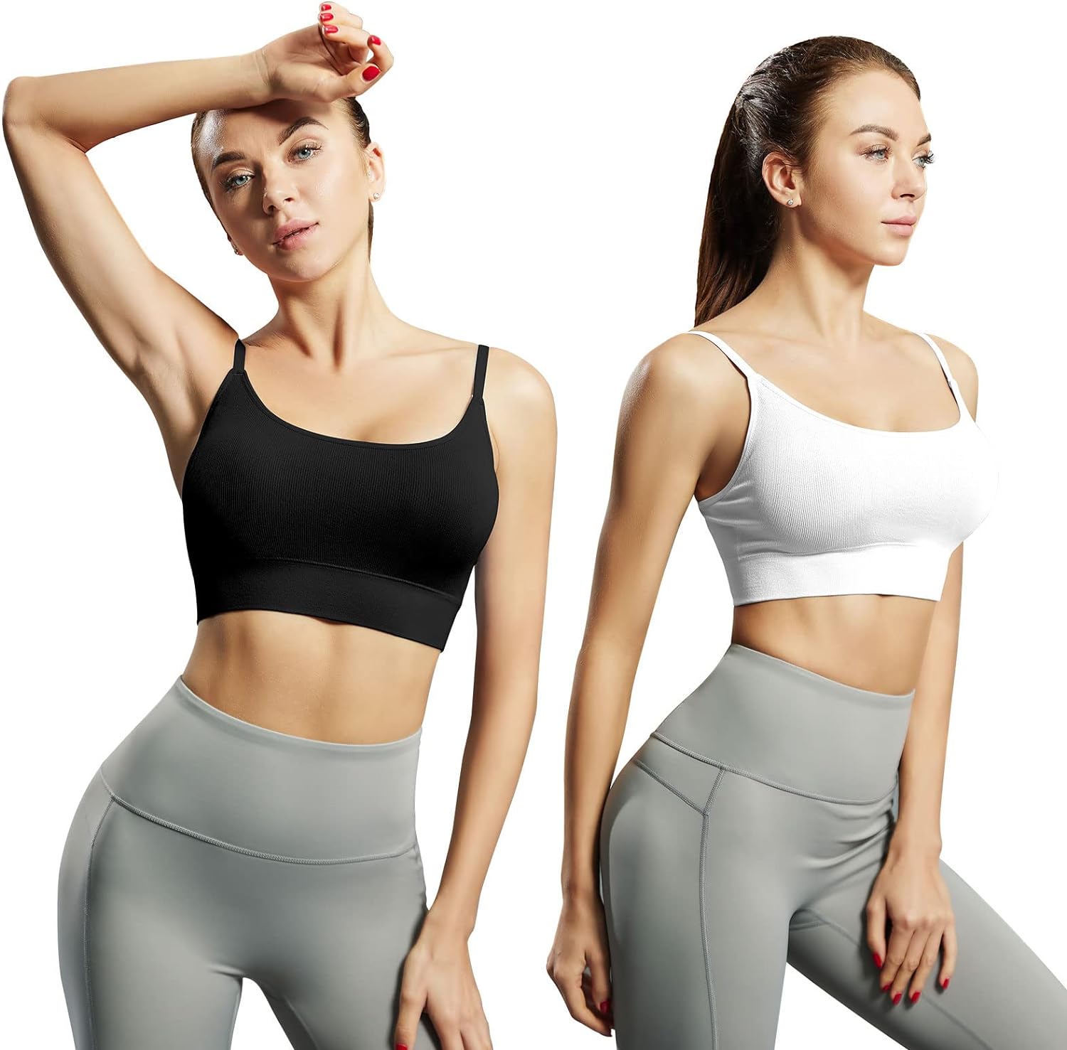  3 Pack Sports Bras For Women Wirefree Padded